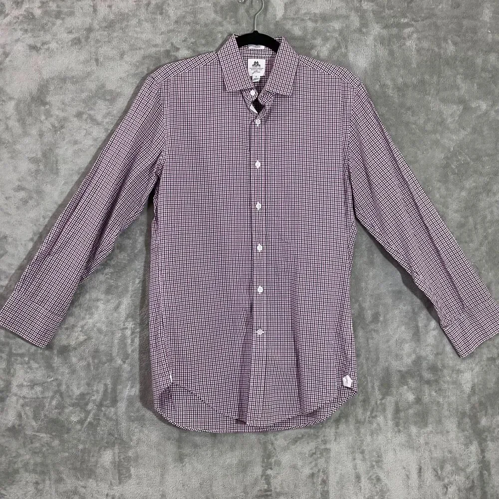 Thomas Mason for J.Crew Ludlow Men’s Dress Shirt micro Check Size S Small